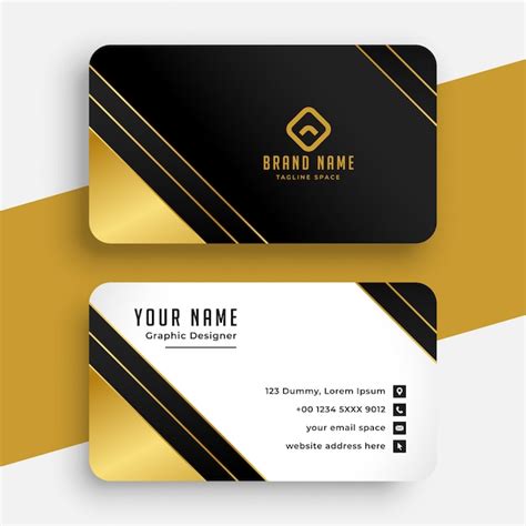 Free Vector Stylish Golden Premium Business Card Template