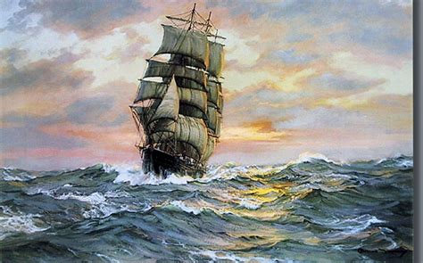 Tall Ship In 2019 Ship Paintings Old Sailing Ships