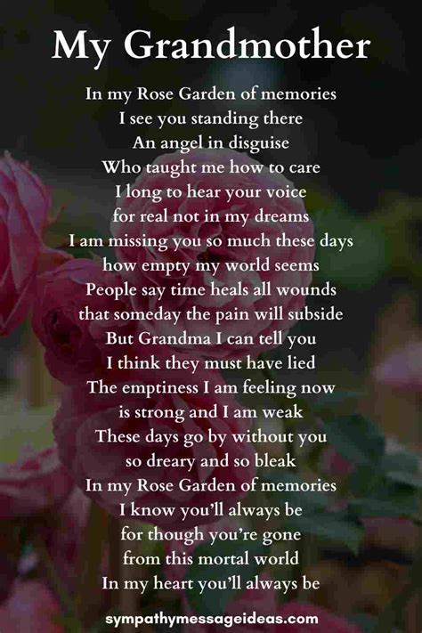 Memorial Service Poems For Grandmother