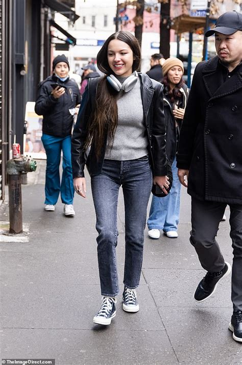 Olivia Rodrigo Dresses Down In Jeans And A Black Leather Blazer As She