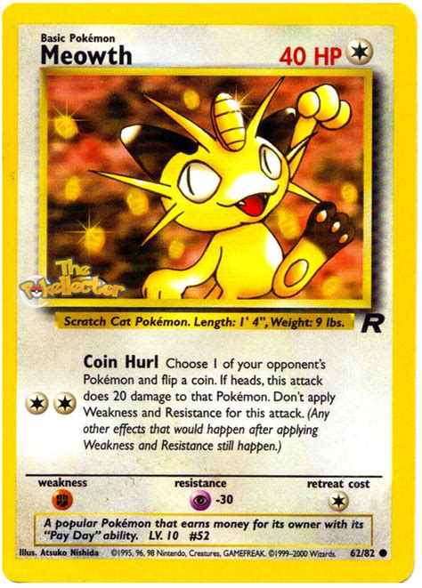 Meowth Team Rocket 62 Pokemon Card