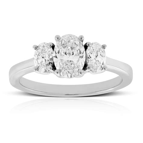 In 14k white gold (1/2 ct. Oval Cut 3-Stone Diamond Engagement Ring 14K | Ben Bridge ...