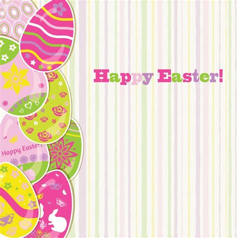 Premium Vector Easter Background With Colored Paper Eggs And Stripes