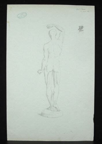 Louis Plivard Antique 1869 Nude Mens Drawing Polytechnic Nude Art Ebay