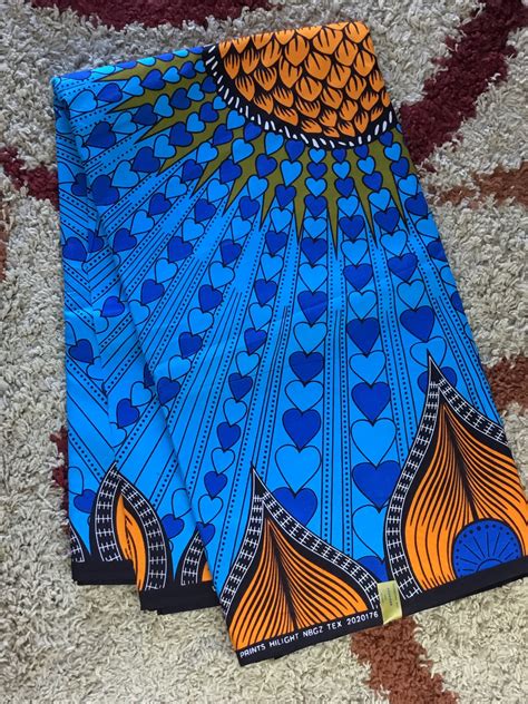 Blue African Fabricafrican Prints Ankara Fabric African Etsy