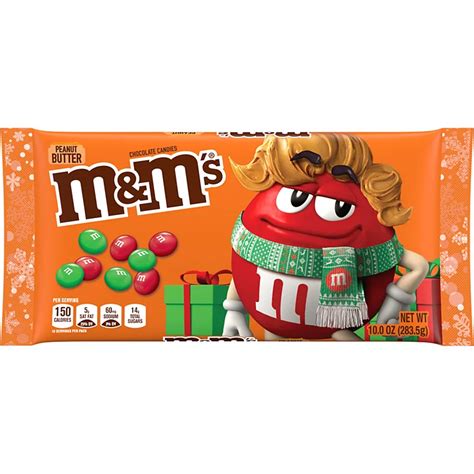 Mandms Holiday Peanut Butter Chocolate Christmas Candy Bag Shop Candy
