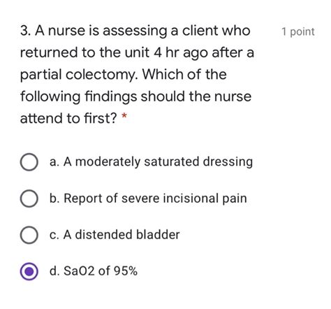 Solved 1 A Nurse Is Assessing A Client Who Has 1 Point Chegg Com