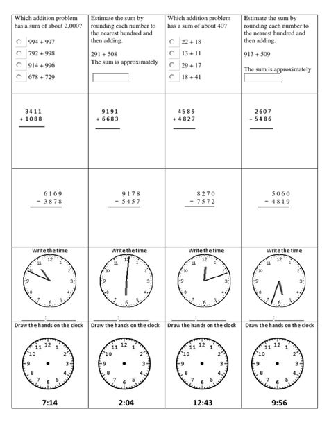 If yes, check below for solutions. 3rd Grade Math Assessment With Answers 2012 | Elementary ...