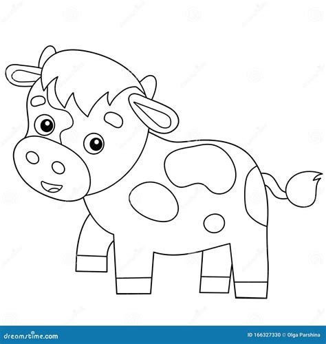 Coloring Page Outline Of Cartoon Calf Or Kid Of Cow Farm Animals