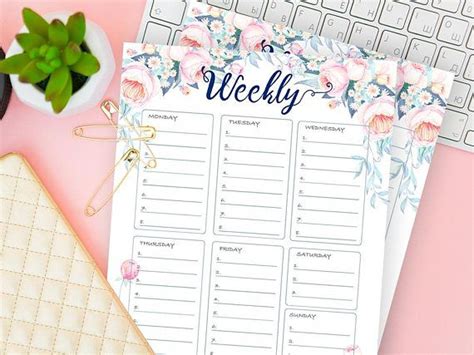 Big Happy Planner Floral Weekly Printable 2021 Schedule Etsy Weekly