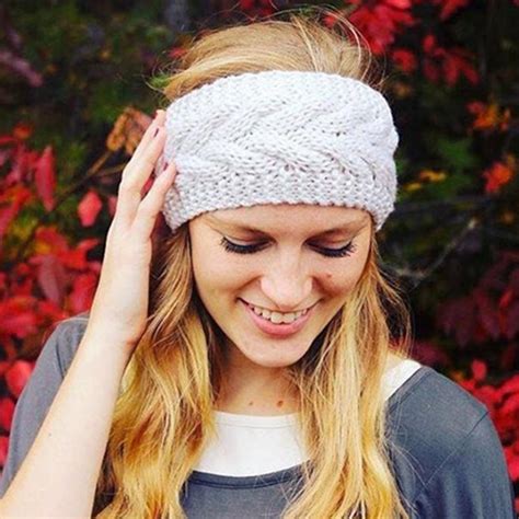 Handmade Crochet Headband Women Knitted Headband Solid Cotton Head Wrap