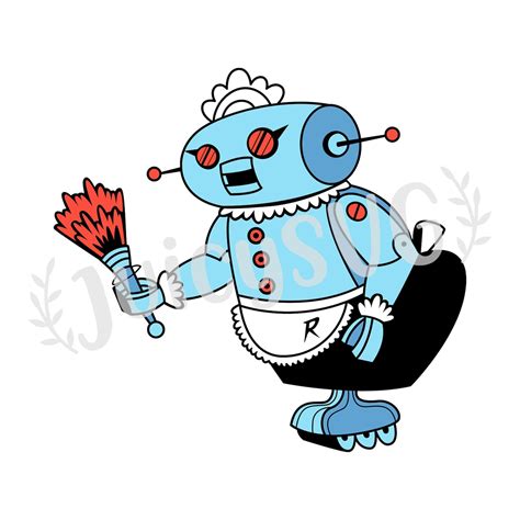 Robot Rosie The Jetsons Layered SVG Cricut Cut File Etsy