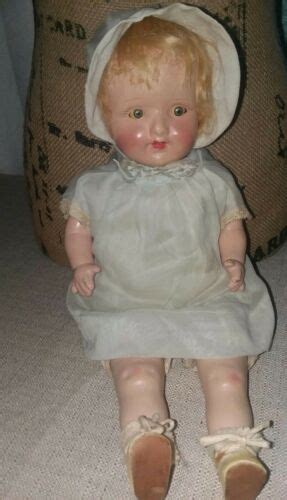Antique Vintage Composite Doll Cloth Body Crier Painted Lips Teeth