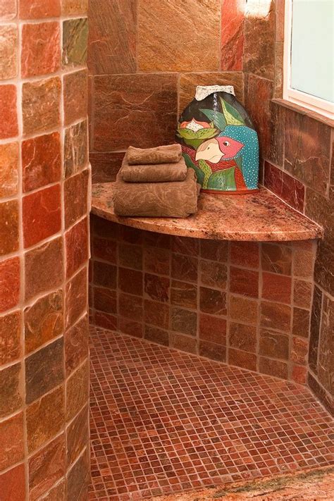 Copper Slate Tile Bathroom Eclectic With Copper Slate Copper Slate