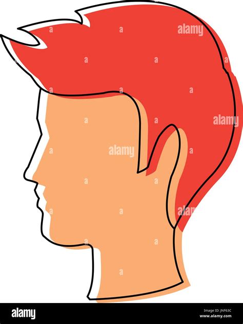Profile Man Head Character Hairstyle Stock Vector Image And Art Alamy