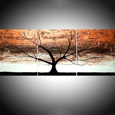 Large Wall Art Triptych 3 Panel Wall Contemporary Art Copper Tree Home