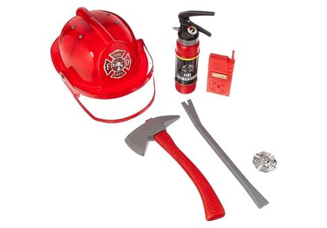 Firefighter Costume With Accessories Helmet Fire Extinguisher