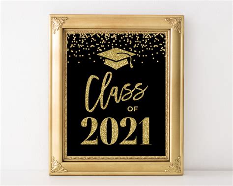 Class Of 2021 Sign Class Of 2021 Poster Graduation 2021 Sign Etsy