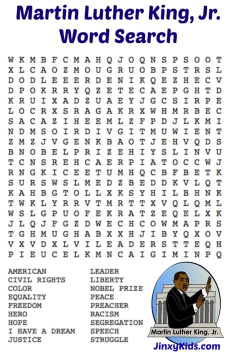 Printable Martin Luther King, Jr. Word Search Puzzle - FREE! | Free