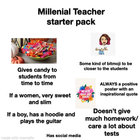Oc Millennial Teacher Starter Pack Rstarterpacks Starter Packs