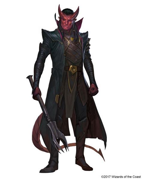 Tiefling Male Fighter Rogue Cleric Warlock Spellcaster Noble Light Mace