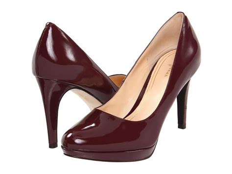 Maroon Patent Leather Pumps Slip On Dress Shoes Heels Pumps