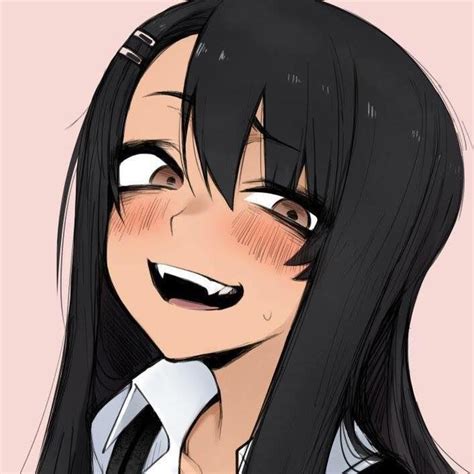 Nagatoro Smug Face Smile Fangs Dark Long Hair Anime Pixel Art Anime Faces Expressions Anime Eyes