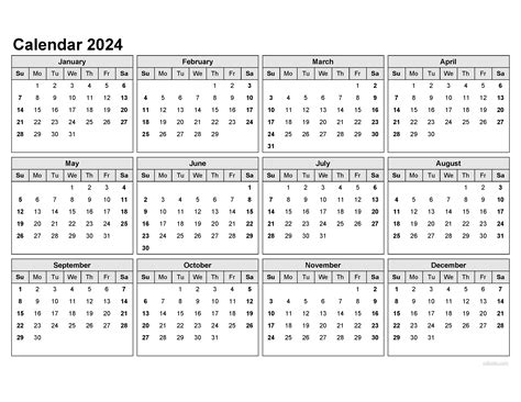 Full Year Calendar 2024 Pdf Free Download Maryl Sheeree