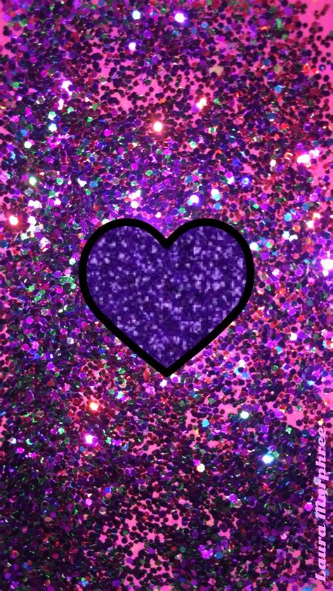 Glitter Heart Phone Wallpaper Sparkling Background Bling Shimmer