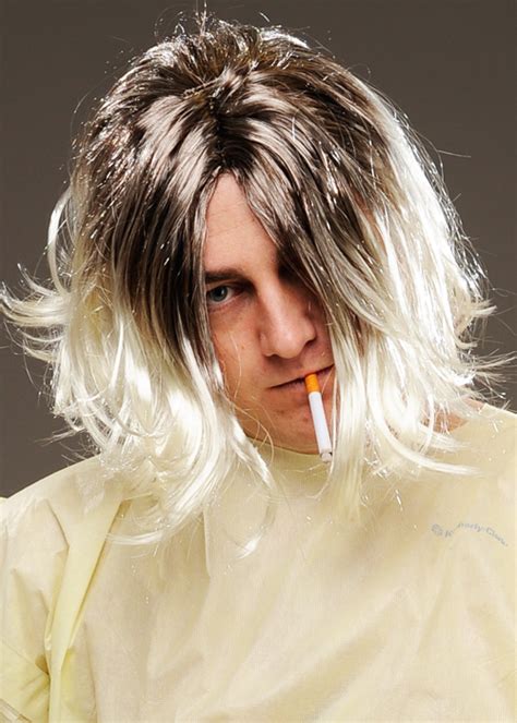 Mens Kurt Cobain Style Bleach Blonde Grunge Wig