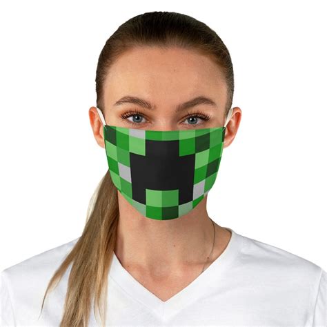 Minecraft Face Mask Creeper Face Maskgaming Face Cover Etsy