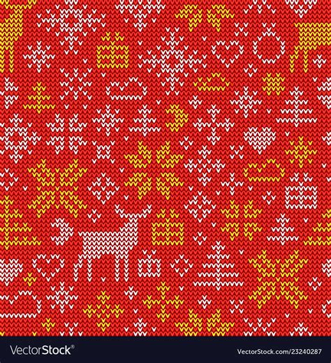 Christmas Seamless Pattern Nordic Style Ornament Vector Image