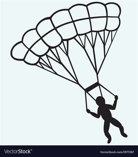 Man Jumping With Parachute Royalty Free Vector Image
