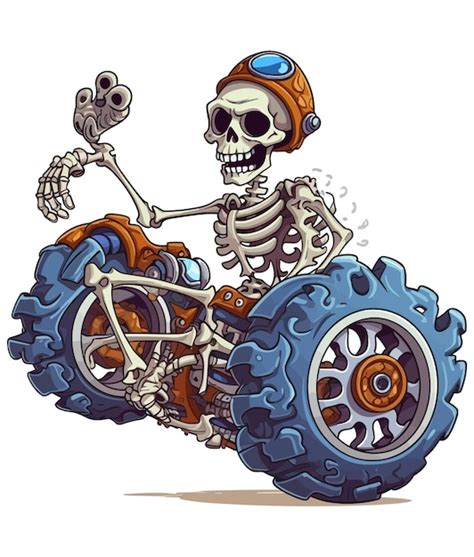 Premium Vector Skeleton On A Motorcycle Riding Vector Illustration