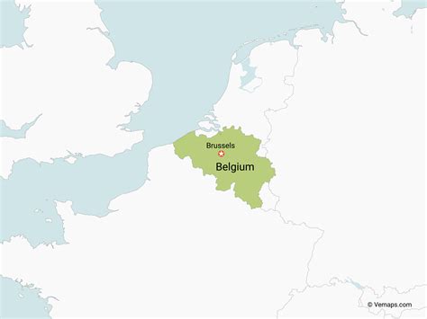 Map Of Belgium With Neighbouring Countries Free Vector Maps