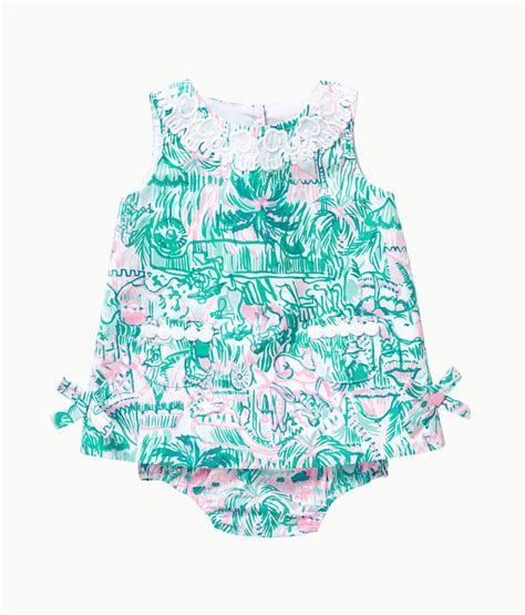 Baby Lilly Infant Shift Dress In Bright Agate Green Colorful Camelflage