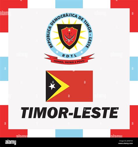 enseñas oficial la bandera y el escudo de armas de timor leste imagen vector de stock alamy
