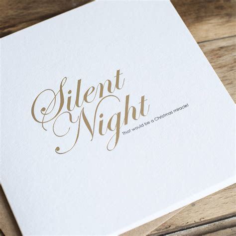 Silent Night That Would Be A Miracle Gold Foil Card By Heather