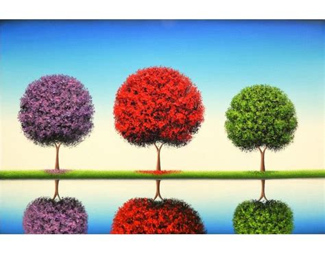 Contemporary Art Colorful Trees Painting Original Painting Oil