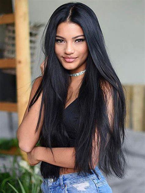 2019 Long Middle Part Straight Synthetic Wig