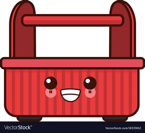 Empty Toolbox Isolated Cute Kawaii Cartoon Vector Image