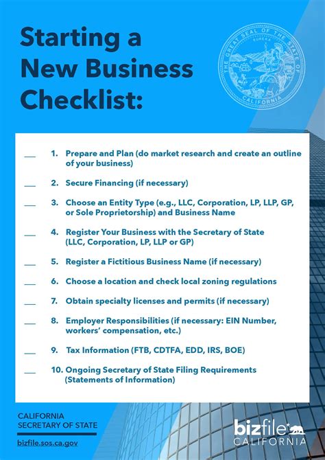 Starting A Business Checklist California Secretary Of State