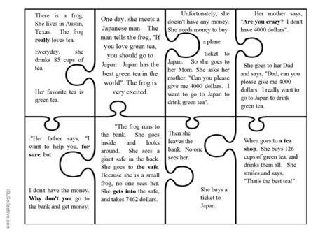 Jigsaw Puzzle Short Story English Esl Worksheets Pdf And Doc