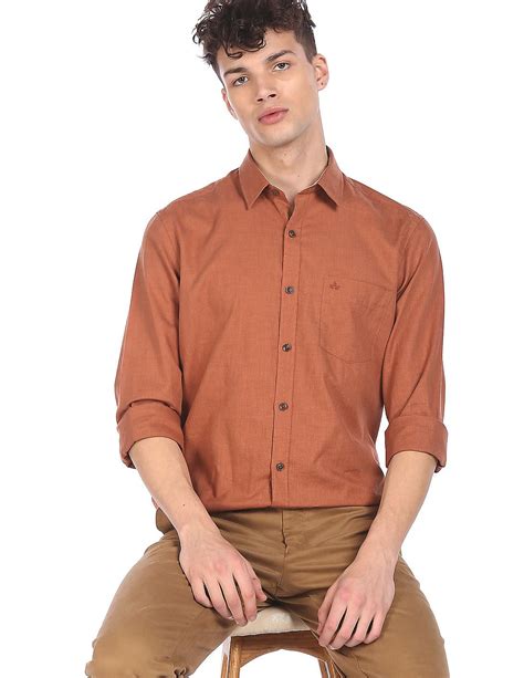 Buy Arrow Sports Spread Collar Solid Shirt