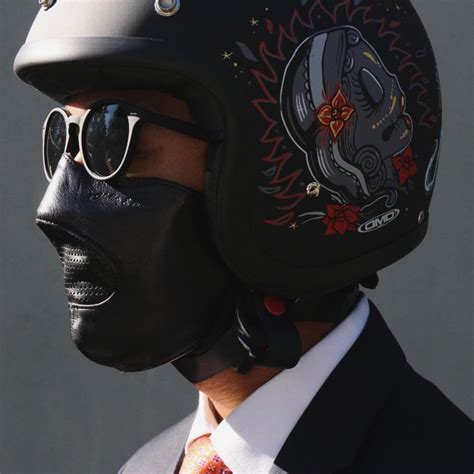 Motorcycle Face Mask Hollerandhood Thunderbird Leather Maskmotorcycle