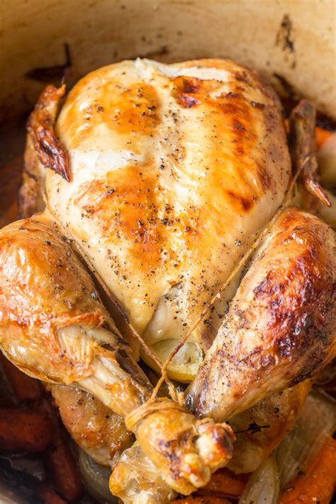 Chicken should be safely cooked to an internal temperature of at least 160°f (72°c) is recommended. Dutch Oven Whole Roast Chicken Recipe - Smells Like Home