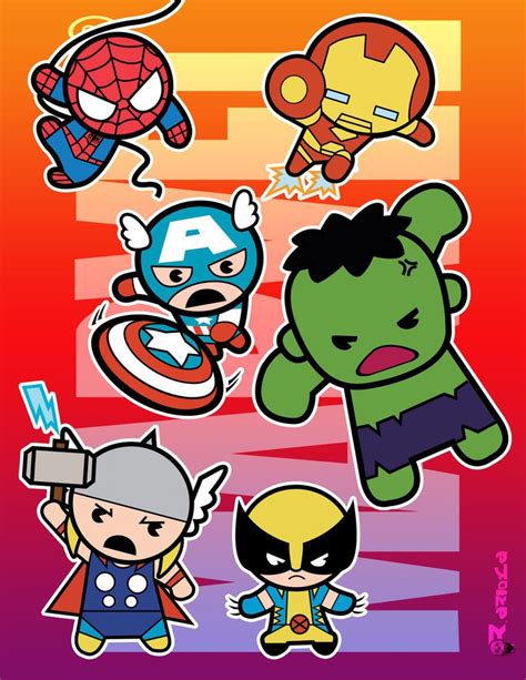 Marvel Chibi Super Heroes By Aerlixir On Deviantart Bebé Súper