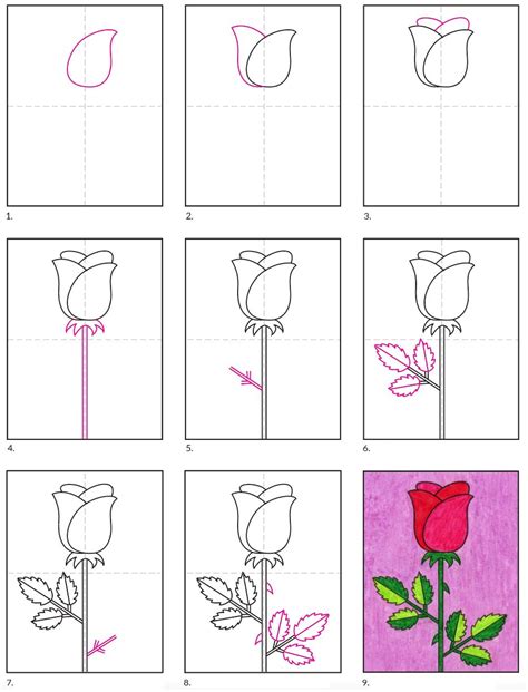How To Draw A Beautiful Rose Flower Step By Step Easy