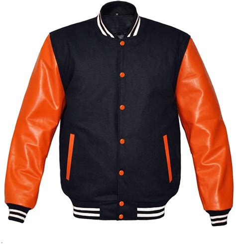 Latest Fashion Orange Color Blank Custom Letterman Baseball Varsity