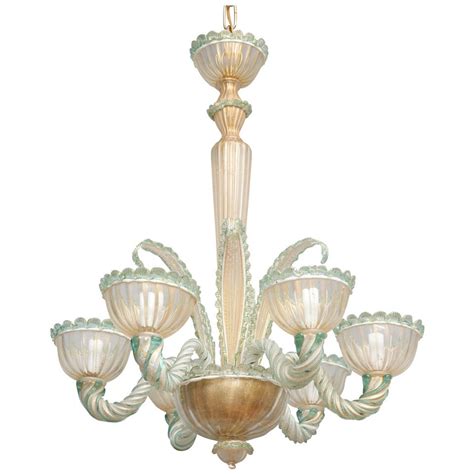 Six Light Venetian Murano Glass Chandelier At 1stdibs
